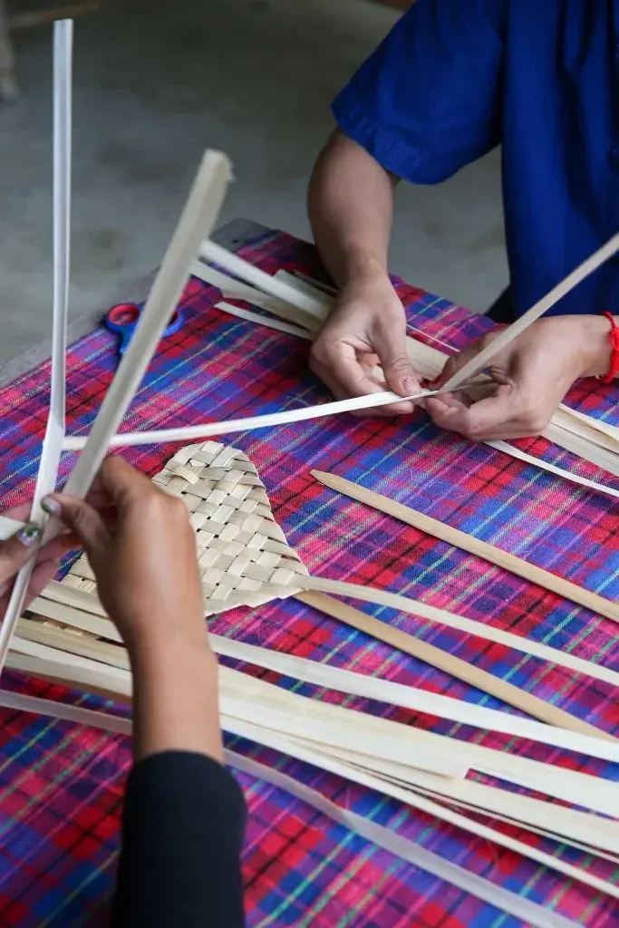 Bamboo Fan Weaving activity